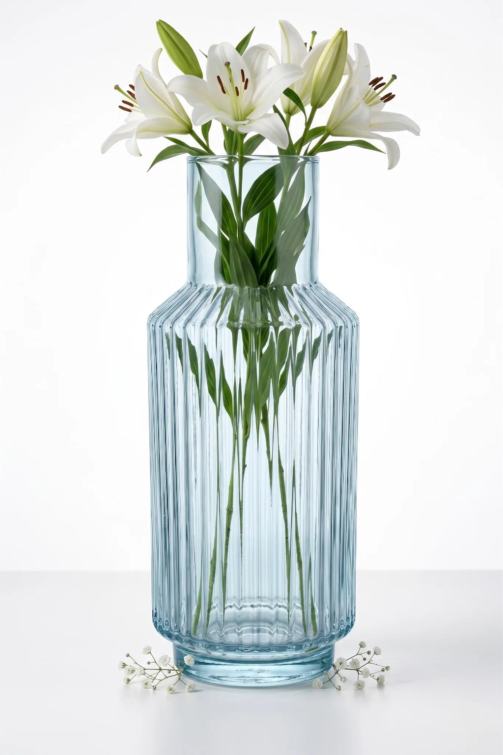 Salai Glass Flower Vase – Blue (11")