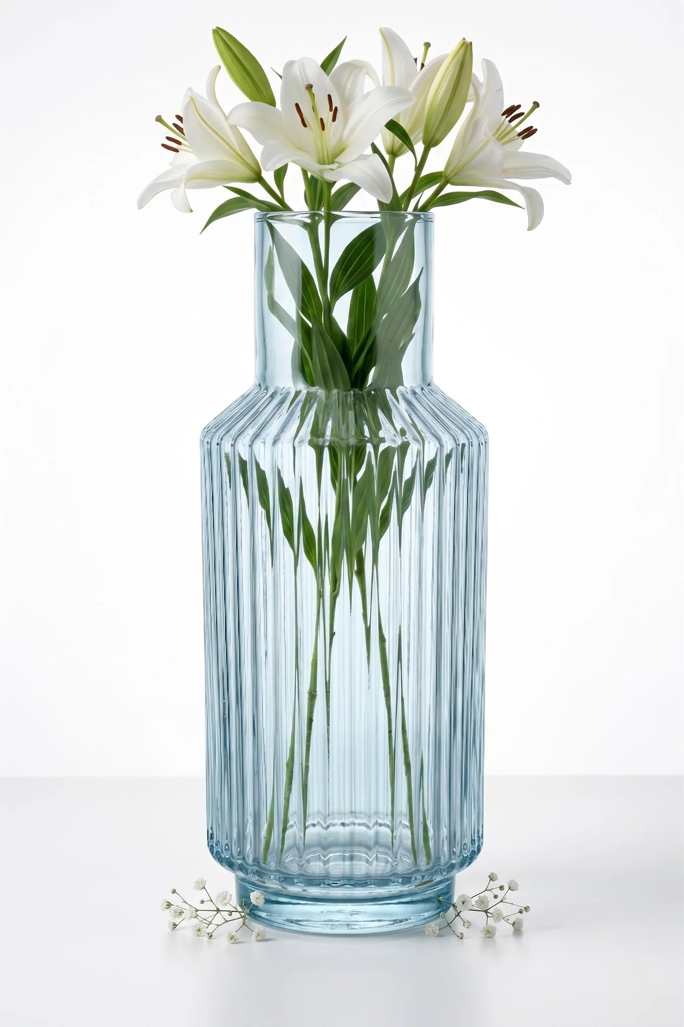 Salai Glass Flower Vase – Blue (11")