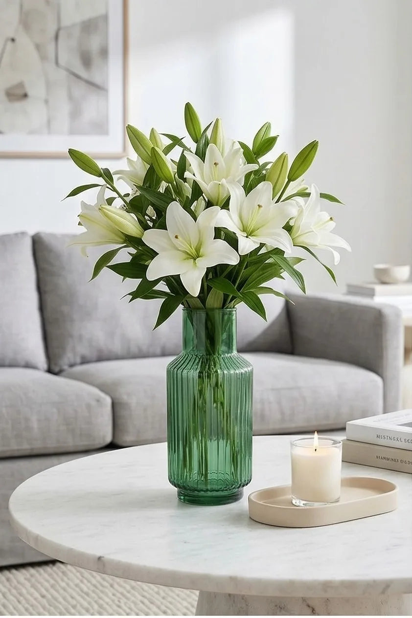 Salai Glass Flower Vase – Green (11") - view 5