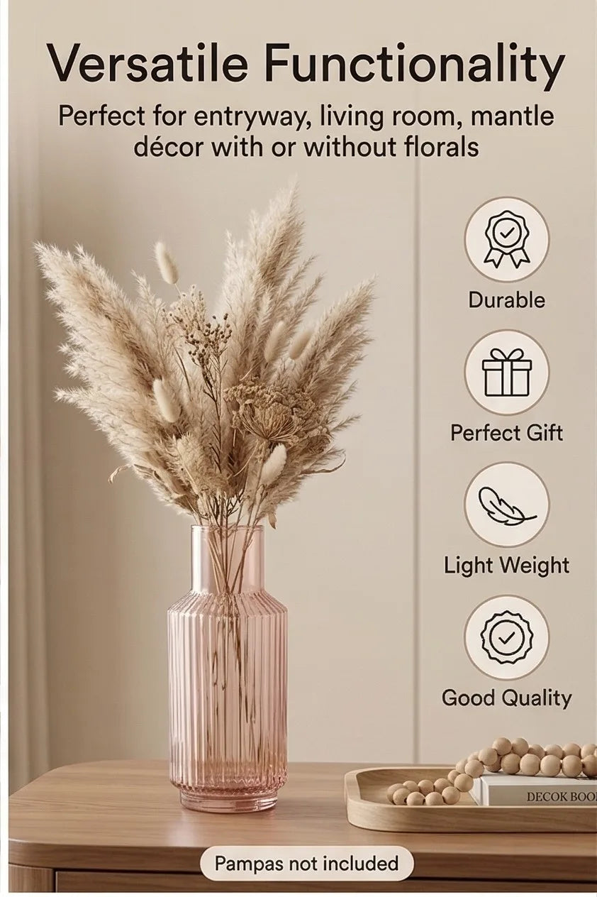 Salai Glass Flower Vase – Pink (11") - view 2