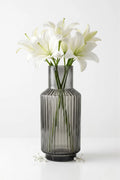 Antique Glass Flower Vase – Grey (11")