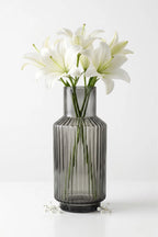 Antique Glass Flower Vase – Grey (11")