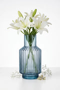 Salai Glass Flower Vase – Blue (8")