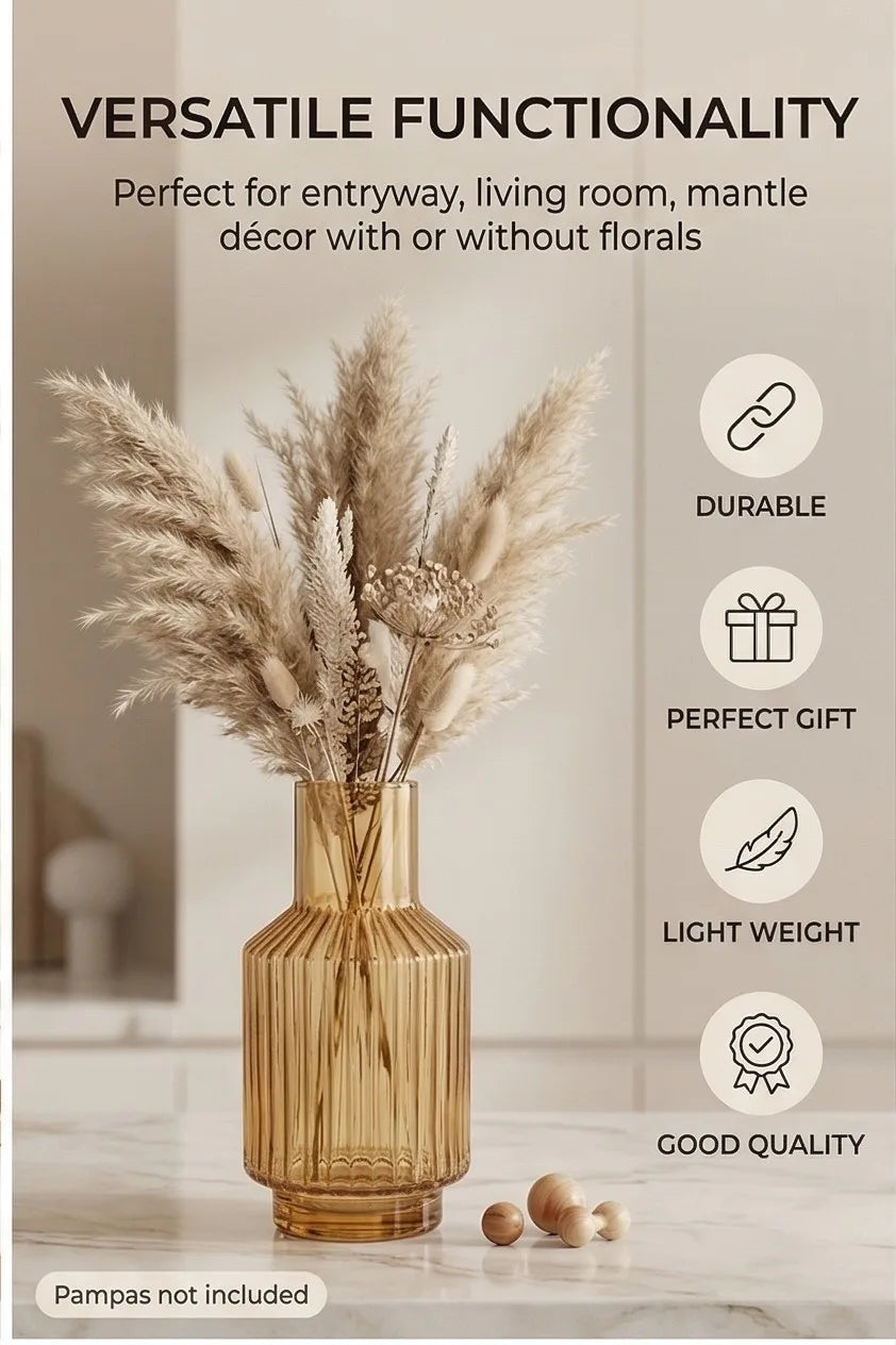 Salai Glass Flower Vase – Gold (8") - view 2