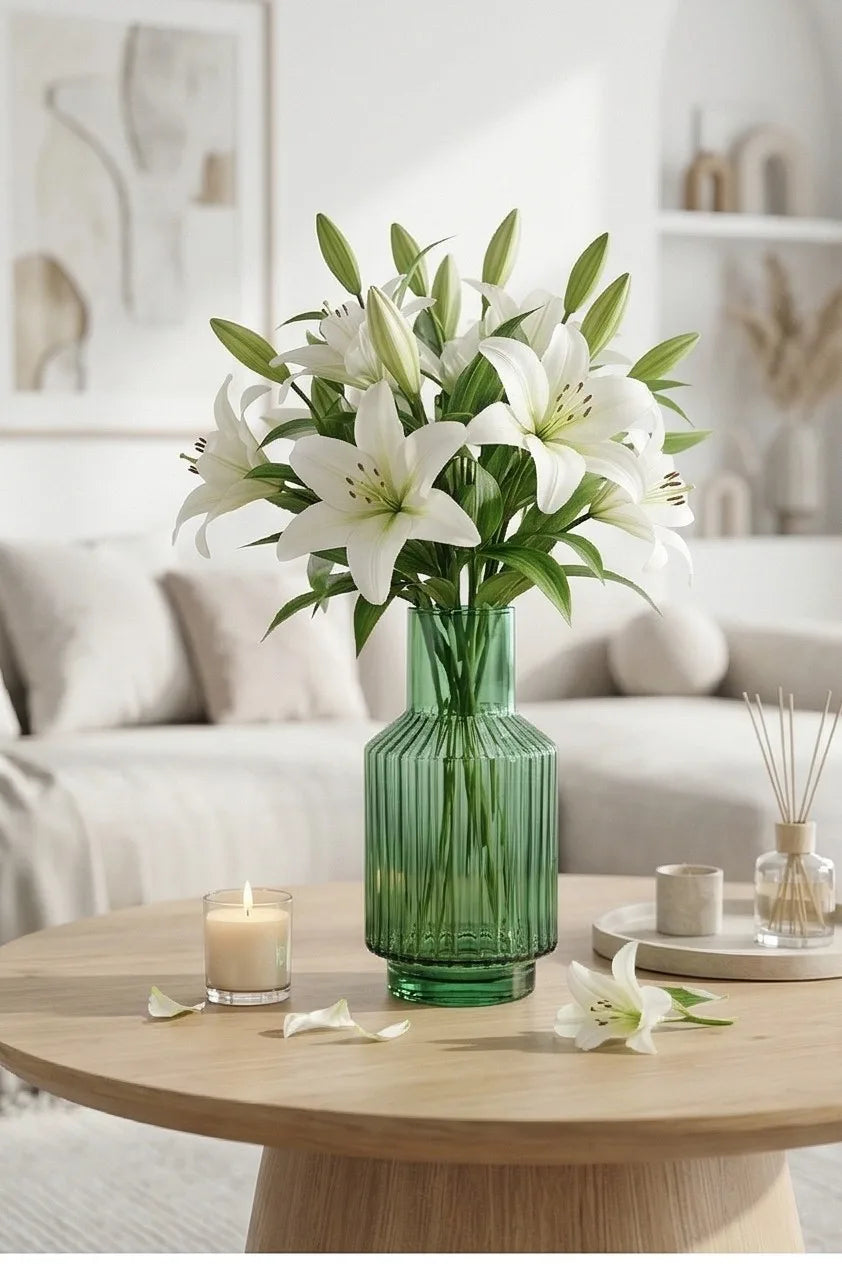 Salai Glass Flower Vase – Green (8") - view 5