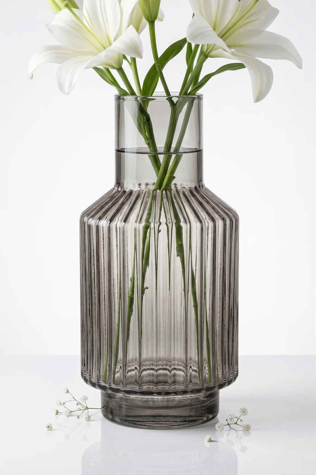 Salai Glass Flower Vase – Grey (8")