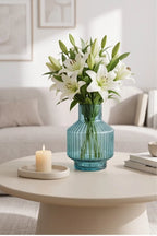 Salai Glass Flower Vase – Blue (6") - view 2