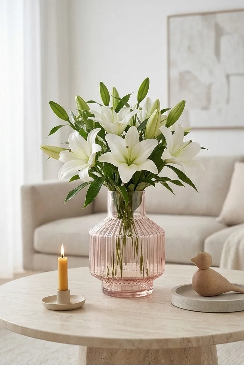 Salai Glass Flower Vase – Pink (6") - view 5