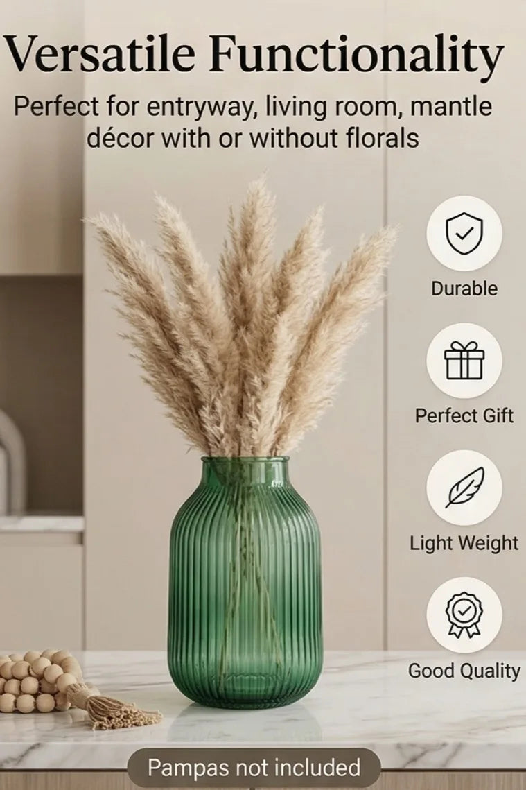 Salai Glass Flower Vase – Green (9.1") - view 2