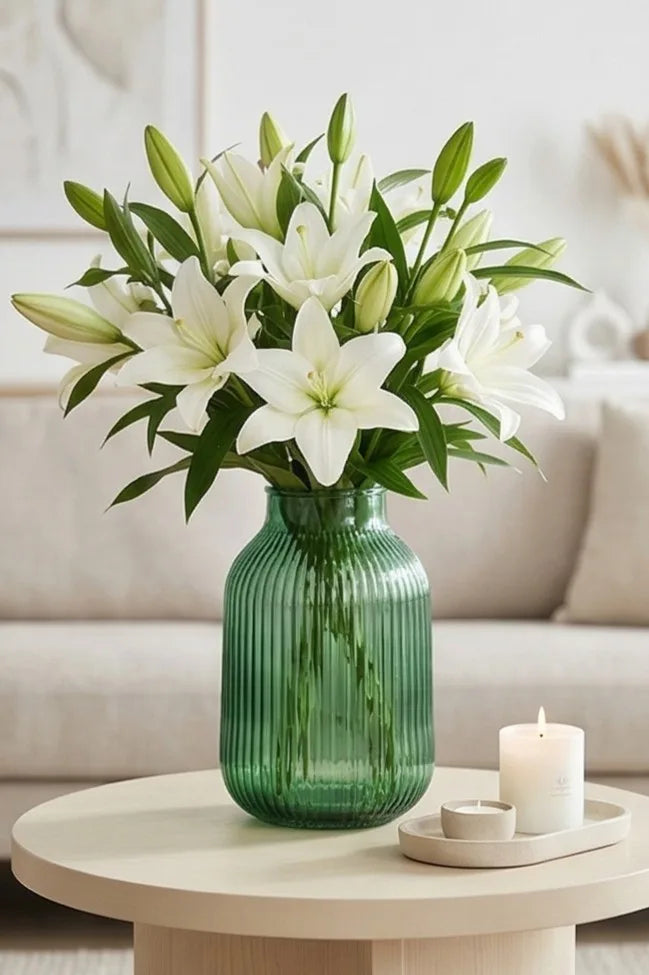 Salai Glass Flower Vase – Green (9.1") - view 5