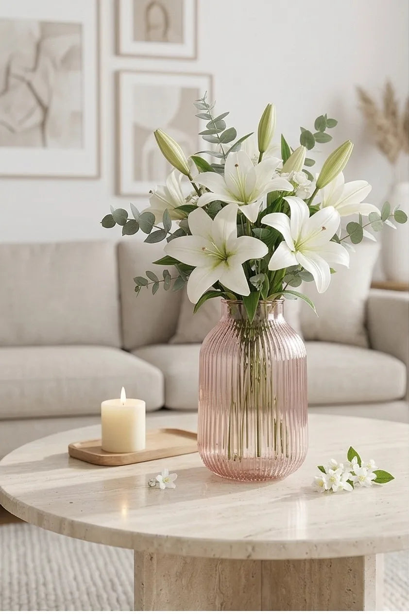 Salai Glass Flower Vase – Pink (9.1") - view 5