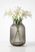 Salai Glass Flower Vase – Grey (9.1")