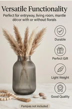 Salai Glass Flower Vase – Grey (9.1") - view 2