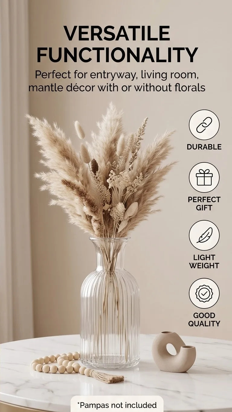 Salai Glass Flower Vase – Clear (5.5") - view 3