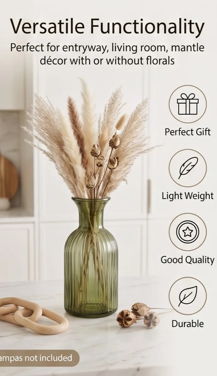 Salai Glass Flower Vase – Green (5.5") - view 3
