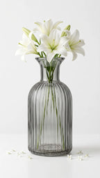 Salai Glass Flower Vase – Grey (5.5")