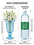 Samadhaan Glass Flower Vase – Blue (9") - view 4