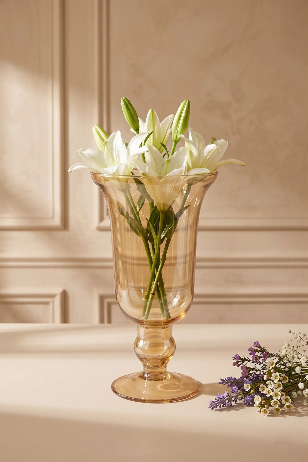 Samadhaan Glass Flower Vase – Gold (9") - view 2