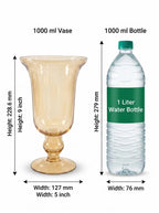 Samadhaan Glass Flower Vase – Gold (9") - view 4