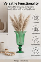 Samadhaan Glass Flower Vase – Green (9") - view 3