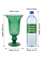 Samadhaan Glass Flower Vase – Green (9") - view 4