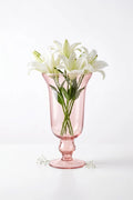 Samadhaan Glass Flower Vase – Pink (9")