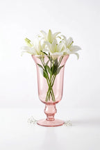 Samadhaan Glass Flower Vase – Pink (9")