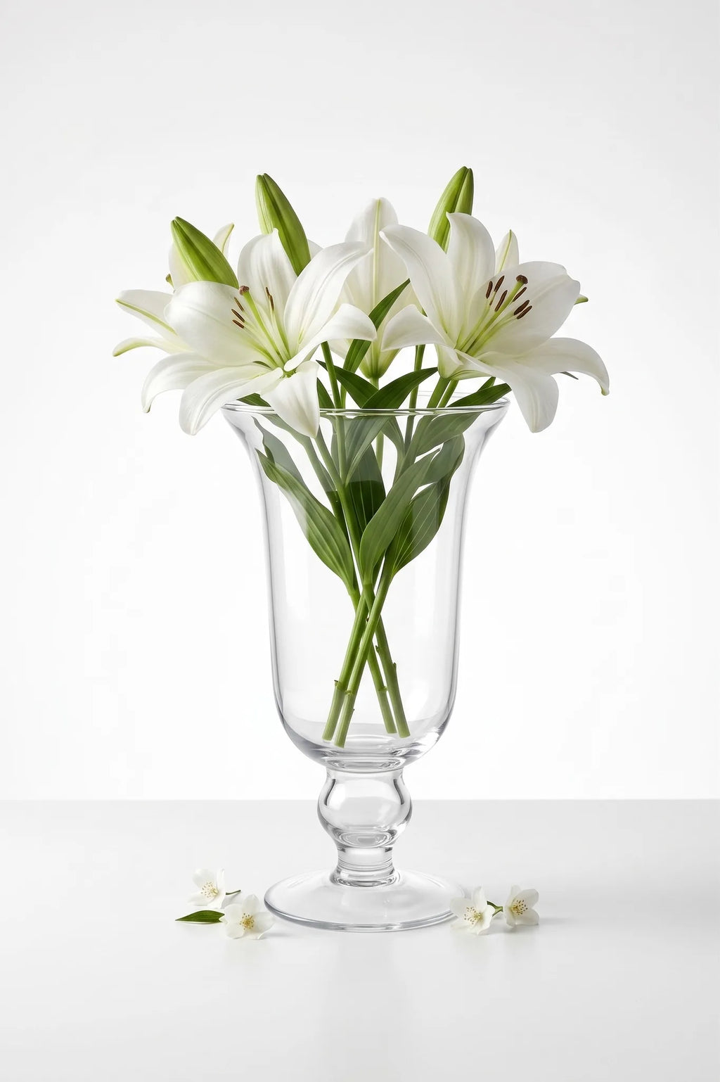 Samadhaan Glass Flower Vase – Clear (9")