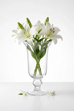 Samadhaan Glass Flower Vase – Clear (9")