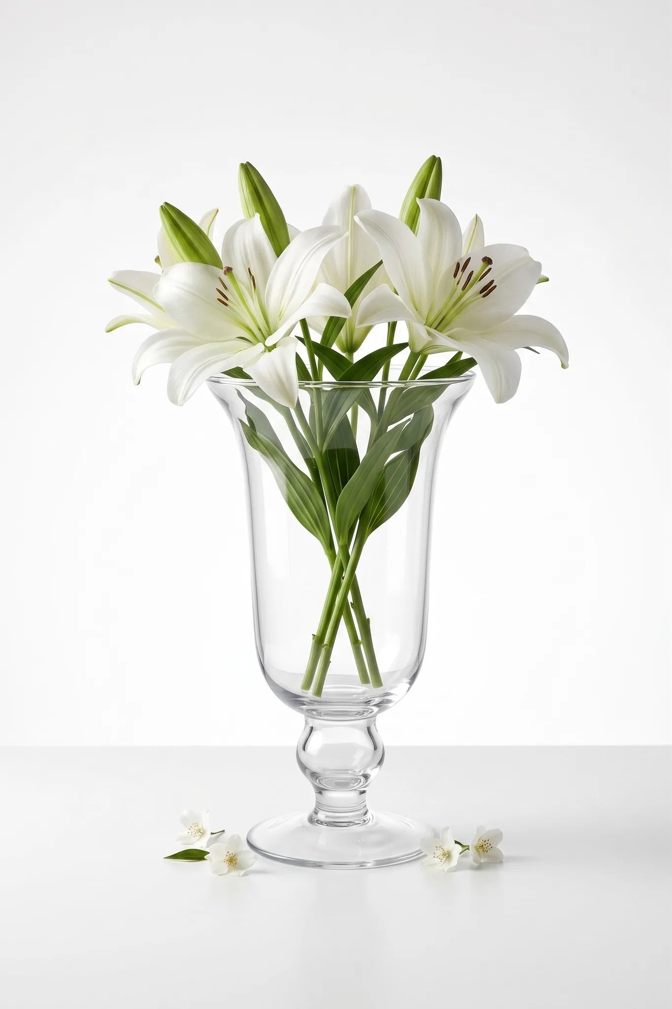 Samadhaan Glass Flower Vase – Clear (9")