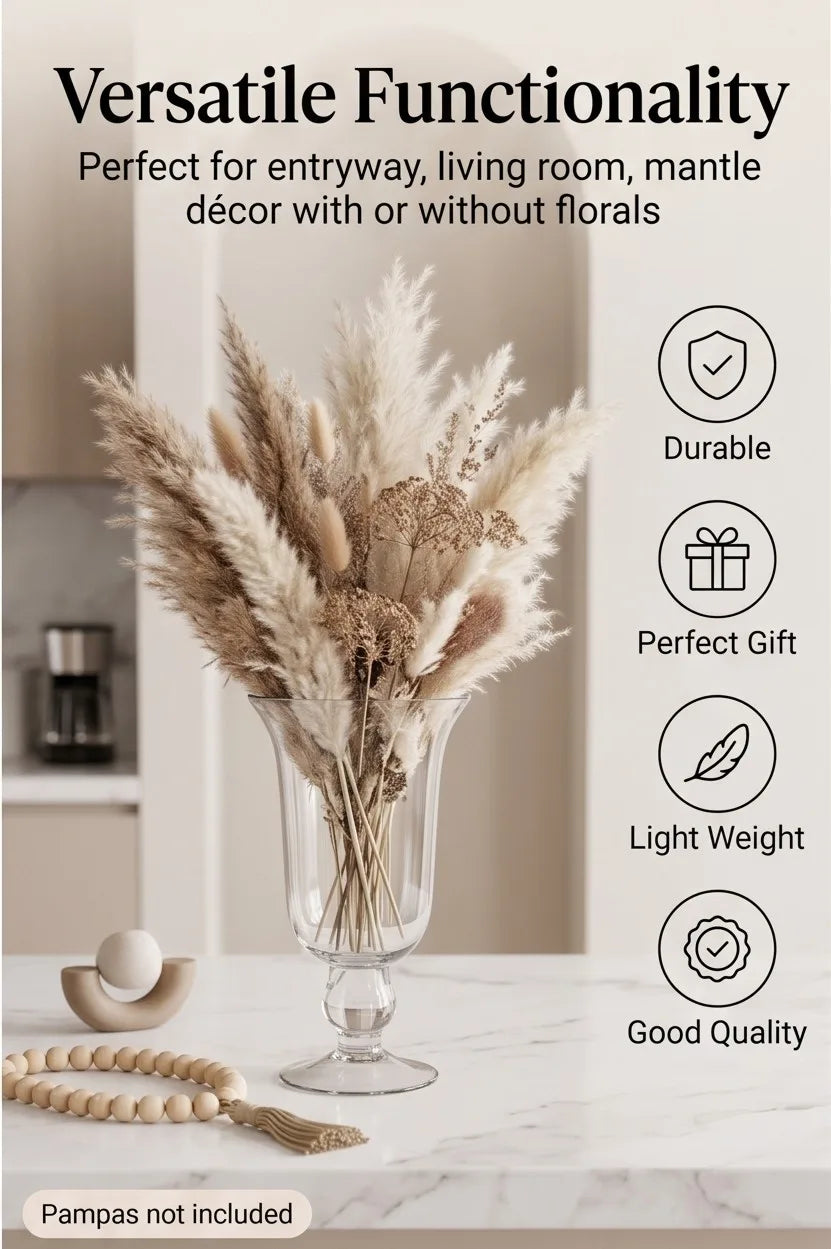 Samadhaan Glass Flower Vase – Clear (9") - view 2