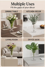 Samadhaan Glass Flower Vase – Clear (9") - view 3