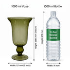 Samadhaan Glass Flower Vase – Green (9") - view 4