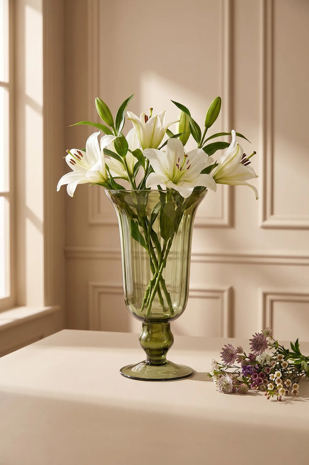 Samadhaan Glass Flower Vase – Green (9") - view 5