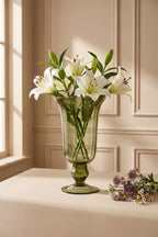 Samadhaan Glass Flower Vase – Green (9") - view 5
