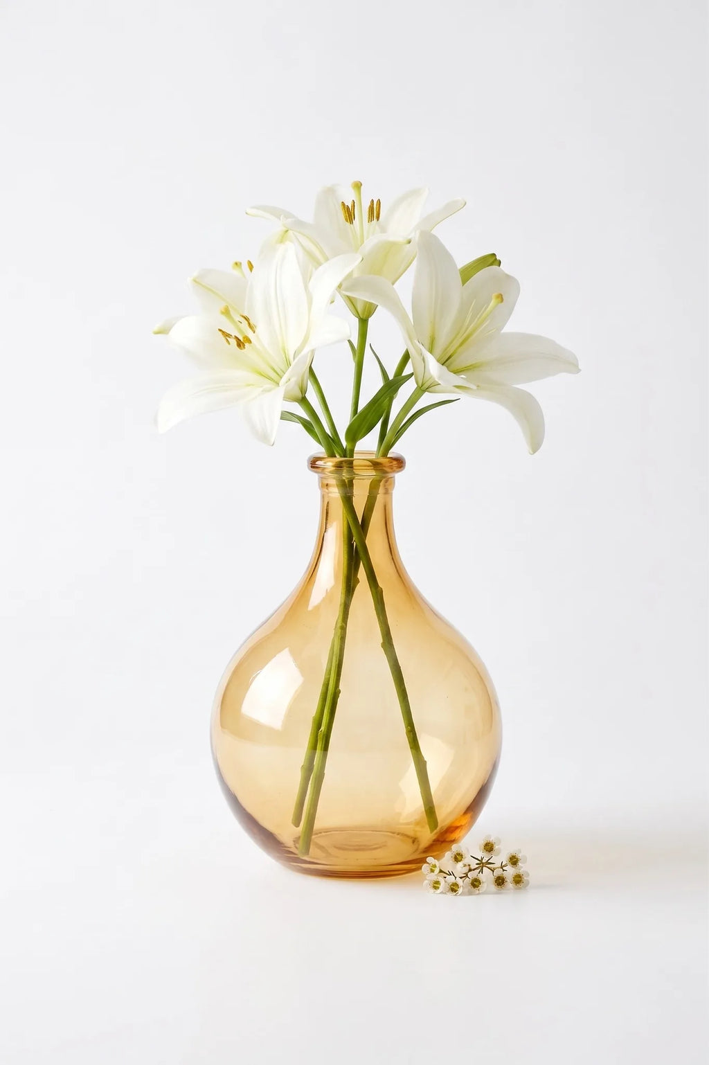 Bottle Glass Flower Vase – Gold (11")
