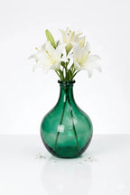 Bottle Glass Flower Vase – Green (11")