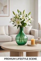 Bottle Glass Flower Vase – Green (11") - view 2