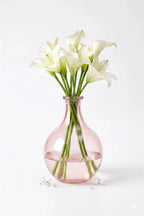 Bottle Glass Flower Vase – Pink (11")
