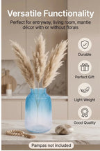 Two Tone Glass Flower Vase – Blue (9.1") - view 2