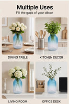 Two Tone Glass Flower Vase – Blue (9.1") - view 3