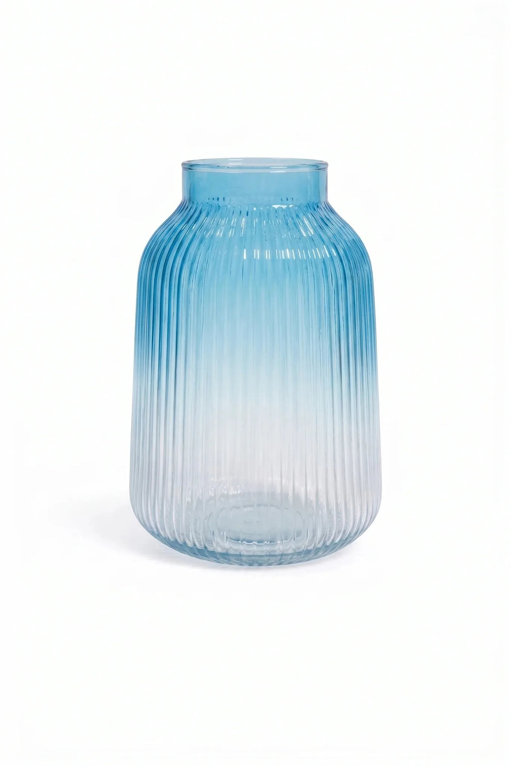 Two Tone Glass Flower Vase – Blue (9.1") - view 5