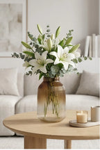 Two Tone Glass Flower Vase – Brown (9.1") - view 3