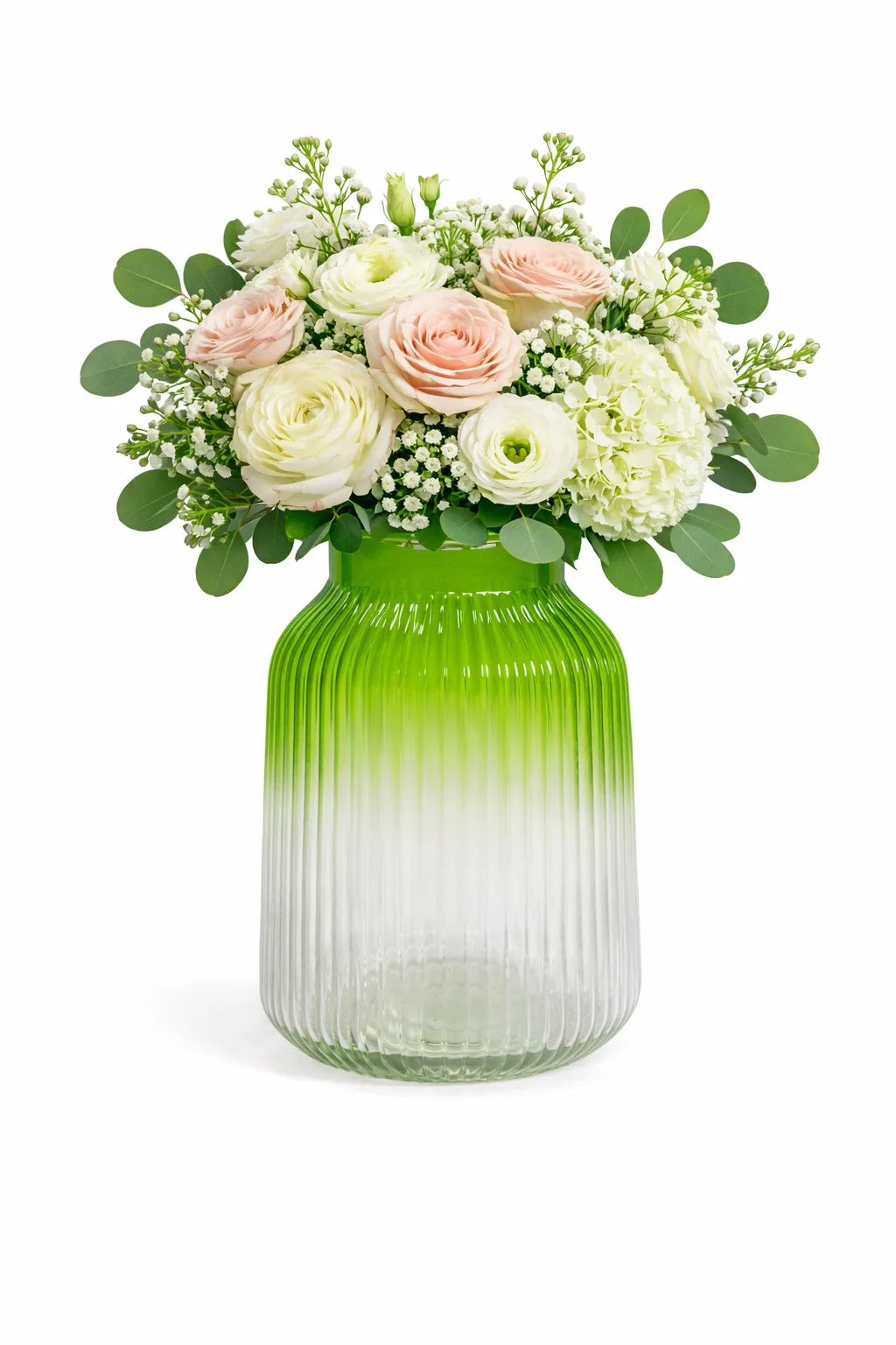 Two Tone Glass Flower Vase – Green (9.1") - view 5