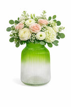 Two Tone Glass Flower Vase – Green (9.1") - view 5
