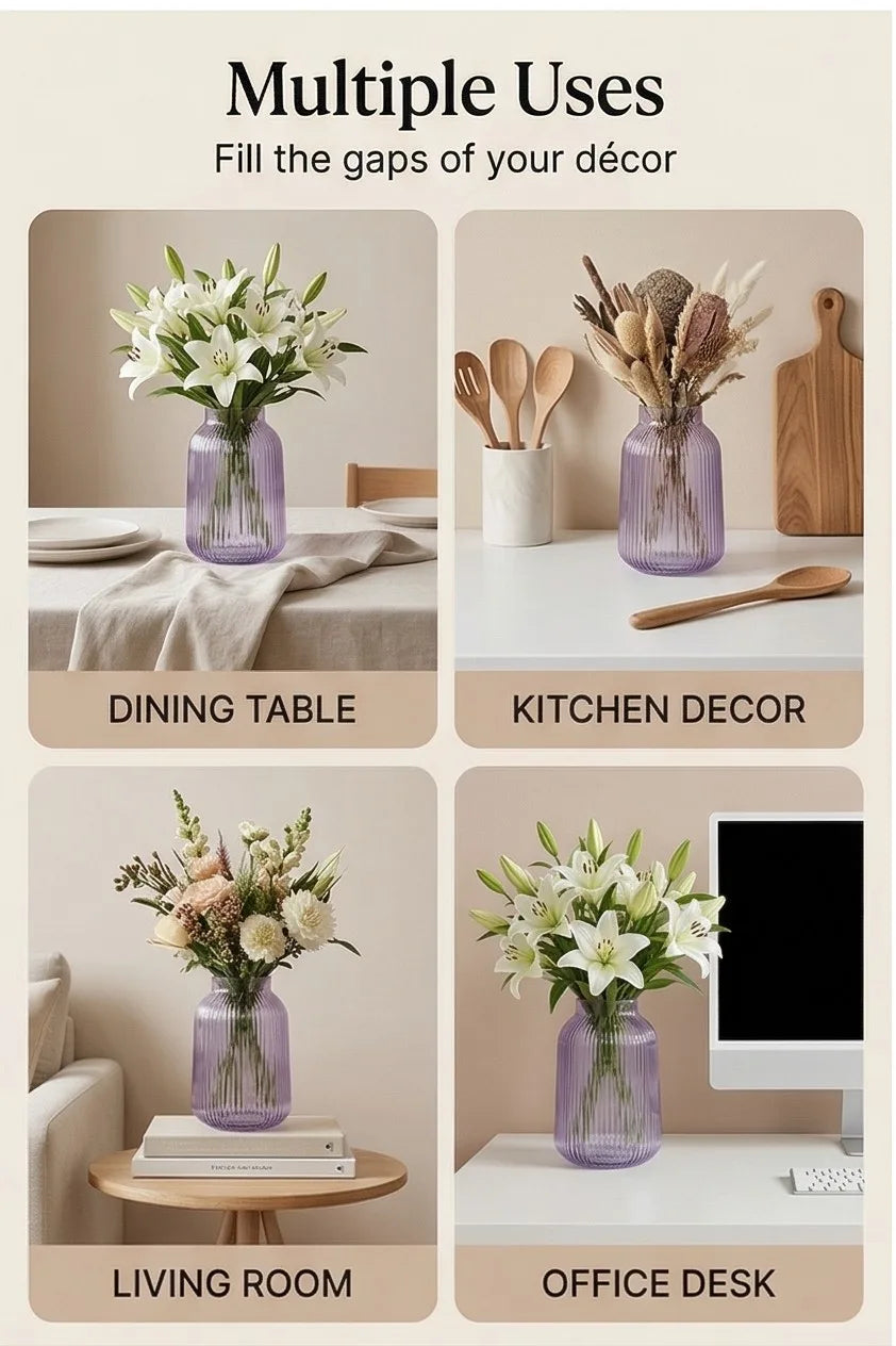 Two Tone Glass Flower Vase – Purple (9.1") - view 3