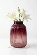 Two Tone Glass Flower Vase – Red (9.1")