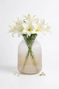 Two Tone Glass Flower Vase – White (9.1")