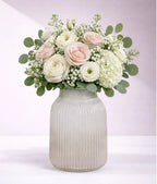 Two Tone Glass Flower Vase – White (9.1") - view 3