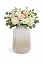 Two Tone Glass Flower Vase – White (9.1") - view 5